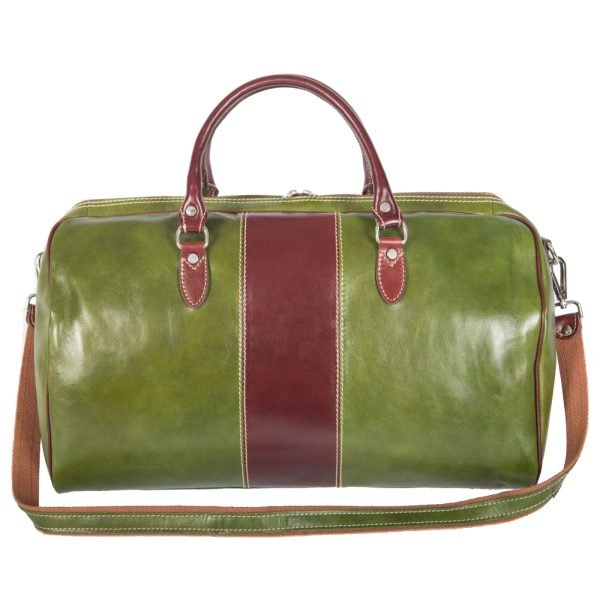 krs-leather-travel-bag-de-8815-green-brown krs-leather-travel-bag-de-8815-green-brown